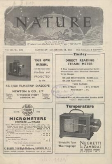 Nature : a Weekly Journal of Science. Volume 158, 1946 December 14, No. 4024