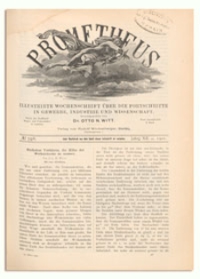 Prometheus : Illustrirte Wochenschrift &uuml;ber die Fortschritte in Gewerbe, Industrie und Wissenschaft. 12. Jahrgang, 1901, Nr 598
