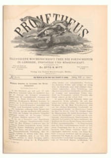 Prometheus : Illustrirte Wochenschrift &uuml;ber die Fortschritte in Gewerbe, Industrie und Wissenschaft. 12. Jahrgang, 1901, Nr 600