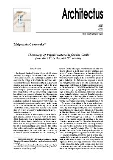 Chronology of transformations in Grodno Castle from the 13th to the mid-16th century