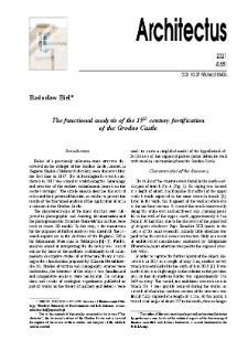 The functional analysis of the 15th century fortification of the Grodno Castle