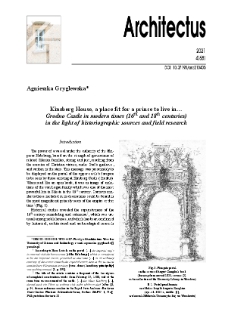 Kinsberg House, a place fit for a prince to live in… Grodno Castle in modern times (16th and 18th centuries) in the light of historiographic sources and field research
