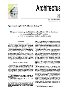 The power station of Elektrizit&auml;tswerk Schlesien AG in Siechnice. An industrial plant in the 20th century - a work of an engineer and an architect-artist