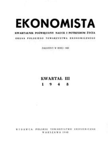 Ekonomista : kwartalnik poświęcony nauce i potrzebom życia, 1948, kwartał III