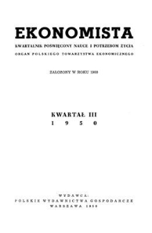 Ekonomista : kwartalnik poświęcony nauce i potrzebom życia, 1950, kwartał III