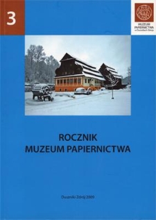 Spis treści [Rocznik Muzeum Papiernictwa, tom III]