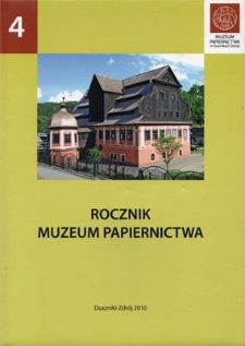 Spis treści [Rocznik Muzeum Papiernictwa, tom IV]