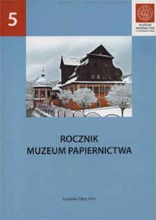 Spis treści [Rocznik Muzeum Papiernictwa, tom V]