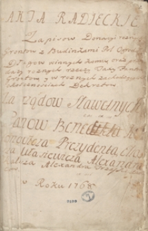 Akta radzieckie [miasta Sokala z lat 1768-1772]