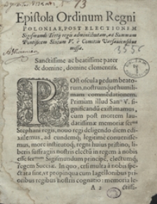 Ordinum Regni Poloniae Nonnullorumq[ue] Eius Magistratuum De Electione [...] Sigismundi Tertii Regis Ad Diversos Principes Christianos Legationes, Epistolae, Responsa [...]. - Wyd. A