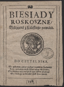 Biesiady Roskoszne Baltyzera z Kaliskiego Powiatu - War. B