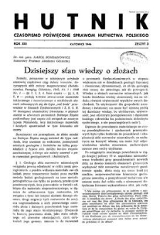 Hutnik : czasopismo poświęcone sprawom hutnictwa polskiego. R. 13, 1946, Zeszyt 3