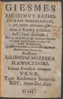 Giesmes Tikieimuy Katholickam Pridiarancias, [...]