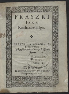 Fraszki Iana Kochanowskiego - Red. B, War. A