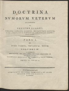 Doctrina Nvmorvm Vetervm Conscripta A Josepho Eckhel [...] - T. 4