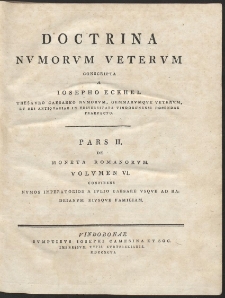 Doctrina Nvmorvm Vetervm Conscripta A Josepho Eckhel [...] - T. 6