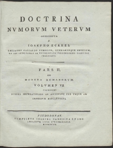 Doctrina Nvmorvm Vetervm Conscripta A Josepho Eckhel [...] - T. 7