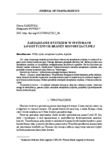 Zarządzanie ryzykiem w systemach logistycznych branży motoryzacyjnej