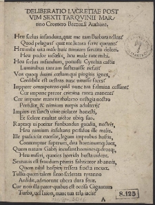 Deliberatio Lucretiae Post Vim Sexti Tarquinii [...]