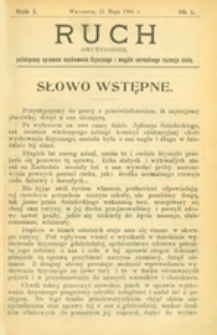 Ruch :  dwutygodnik, poświęcony sprawom wychowania fizycznego i w ogóle normalnego rozwoju ciała, 1906.05.11 R. 1 nr 1