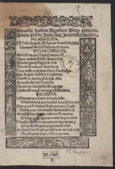 [In pr&aelig;standa Obedientia pro Emanuele Lusitanorum Rege oratio]