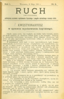 Ruch :  dwutygodnik, poświęcony sprawom wychowania fizycznego i w ogóle normalnego rozwoju ciała, 1906.05.26 R. 1 nr 2