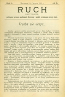 Ruch :  dwutygodnik, poświęcony sprawom wychowania fizycznego i w ogóle normalnego rozwoju ciała, 1906.06.11 R. 1 nr 3