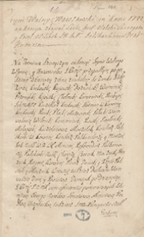 [Diariusz sejmu 1722 roku oraz odpisy mów, akt publicznych, listów i innych materiałów dotyczących spraw politycznych i skarbowych Polski z lat 1715-1733]