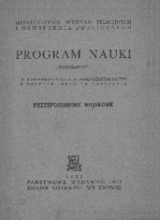 Program nauki (tymczasowy) w państwowym liceum ogólnokształcącym z polskim językiem nauczania : przysposobienie wojskowe