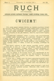 Ruch :  dwutygodnik, poświęcony sprawom wychowania fizycznego i w ogóle normalnego rozwoju ciała, 1906.09.11 R. 1 nr 10