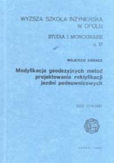 Modyfikacja geodezyjnych metod projektowania rektyfikacji jezdni podsuwnicowych