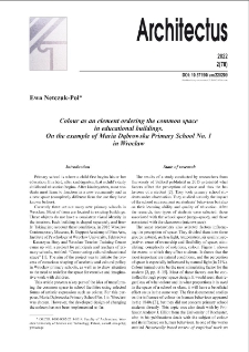 Colour as an element ordering the common spacein educational buildings. On the example of Maria Dąbrowska Primary School No. 1 in Wrocław