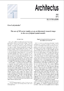 The use of 2D vector studies as an architectural research stage in the era of digital spatial models