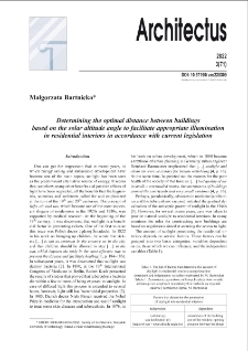 Determining the optimal distance between buildings based on the solar altitude angle to facilitate appropriate illumination in residential interiors in accordance with current legislation