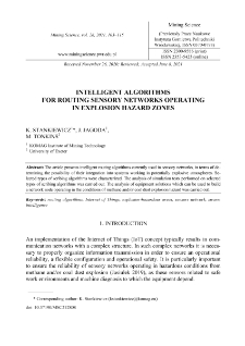 Intelligent algorithms for routing sensory networks operating in explosion hazard zones