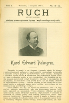 Ruch :  dwutygodnik, poświęcony sprawom wychowania fizycznego i w og&oacute;le normalnego rozwoju ciała, 1906.11.11 R. 1 nr 14-15