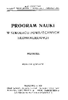 Program nauki w szkołach powszechnych siedmioklasowych : przyroda