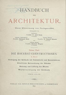Anlagen zur Versorgung der Geb&auml;ude mit Licht und Luft, W&auml;rme und Wasser
