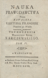 Nauka Prawodawctwa [...]. T. 6