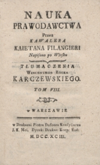 Nauka Prawodawctwa [...]. T. 8
