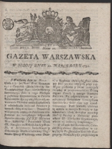 Gazeta Warszawska. R.1791 Nr 21