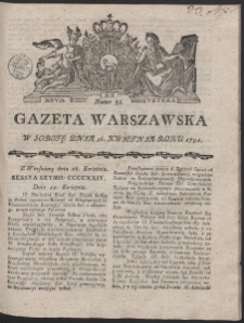 Gazeta Warszawska. R.1791 Nr 31