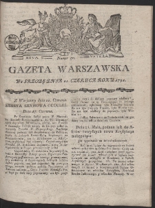 Gazeta Warszawska. R.1791 Nr 50