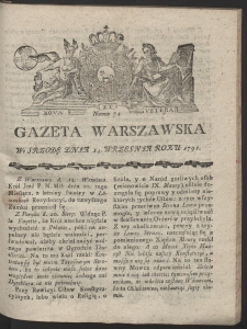 Gazeta Warszawska. R.1791 Nr 74
