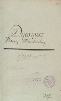 Dyaryusz podr&oacute;ży Peterzburskiey 1793 [Adama Chmary, wojewody mińskiego]