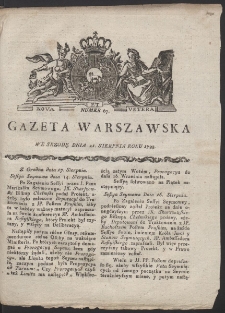 Gazeta Warszawska. R.1793 Nr 67
