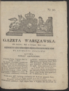 Gazeta Warszawska. R.1793 Nr 93