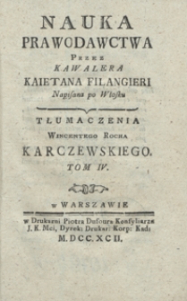 Nauka Prawodawctwa [...]. T. 4