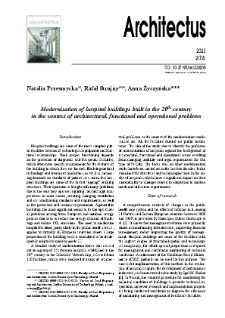 Modernisation of hospital buildings built in the 20th century in the context of architectural, functional and operational problems