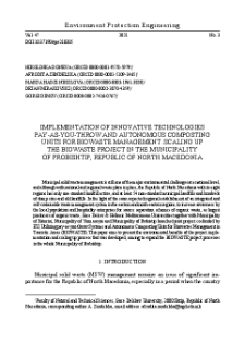 Implementation of innovative technologies pay-as-you-throw and autonomous composting units for biowaste management. Scaling up the biowaste project in the Municipality of Probishtip, Republic of North Macedonia